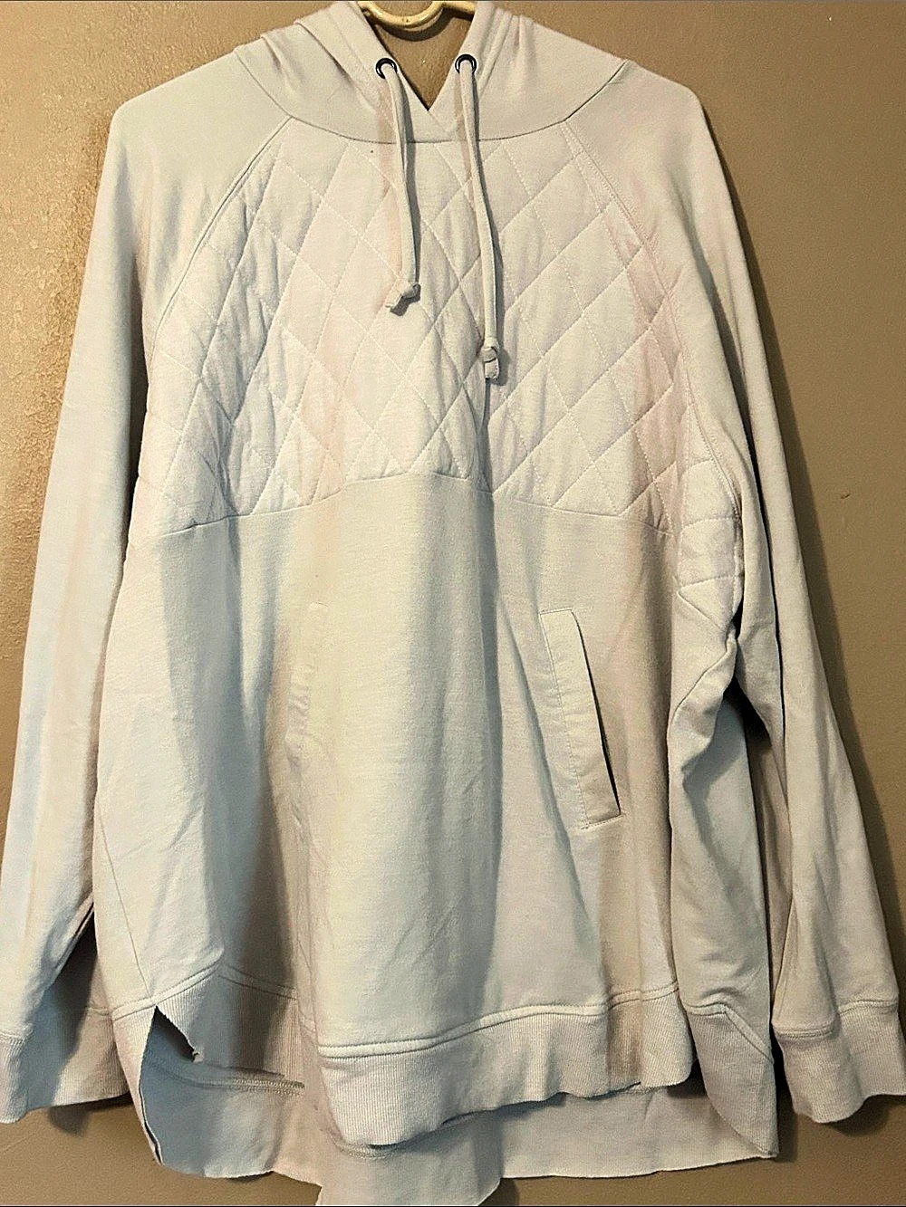 Maurices Lightweight Quilted Hoodie in light gray. Size 3X